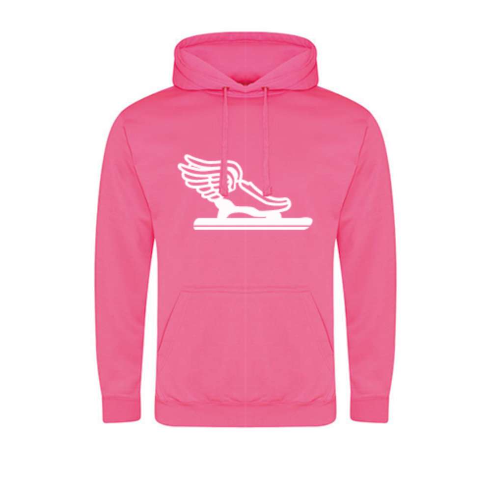Fluor roze schaatshoodie 