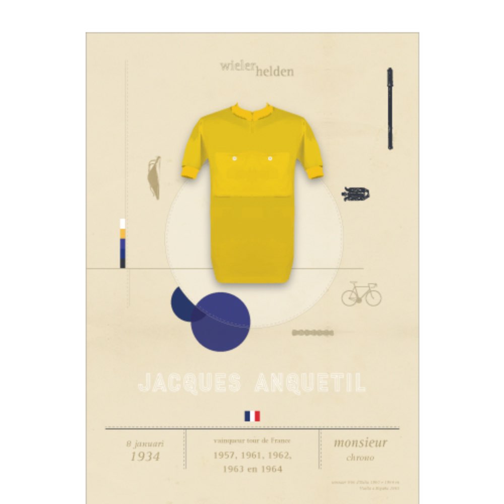 Poster wielerkunst - Anquetil